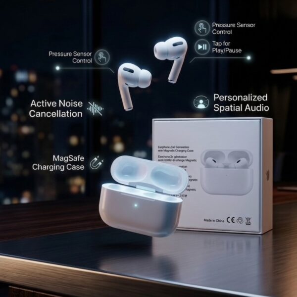Apple AirPods Pro Premium Wireless Earbuds with ANC – TWS Bluetooth Earphones with Active Noise Cancellation & Type-C Cable
