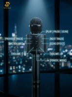 Handheld KTV WS-858 Wireless Karaoke Microphone – Portable Bluetooth Mic with Built-in HiFi Speaker & Voice Changer - Image 2