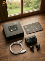 SH-NAZ Smart Display Wireless Earbuds with ANC/ENC – Touch Control TWS Earphones with LED Screen Charging Case - Image 2
