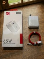 OnePlus Warp Charge 65W Power Adapter Combo – Official Type-C Fast Charger Wall Brick with Red Type-C to C Cable